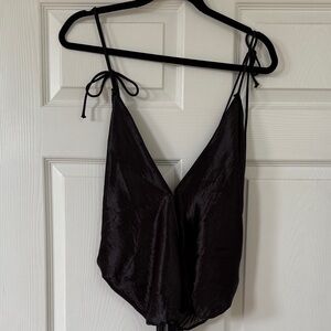 FP Black Satin body suit